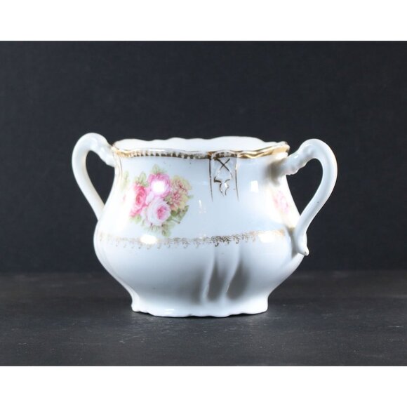 Three Crown China Sugar Bowl No Lid Rose Pattern Made in Germany 1950s - Picture 5 of 11